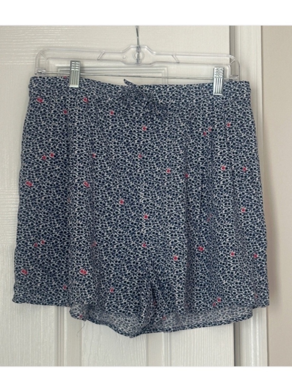 J. Crew Mercantile Floral Blue Pink Lightweight Size Medium Pull On Drawstring